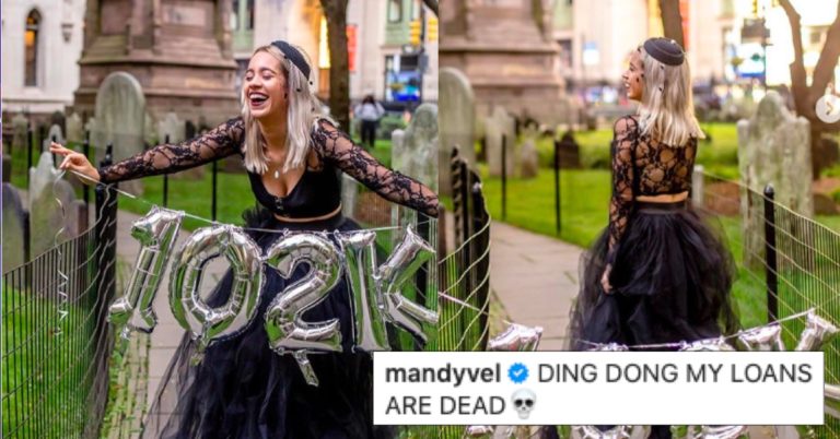 Woman Holds A Funeral Photoshoot For $102K Of Student Debt After Finally Paying It All Off