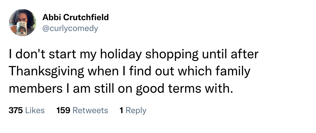 funny thanksgiving tweet - shopping after thanksgiving