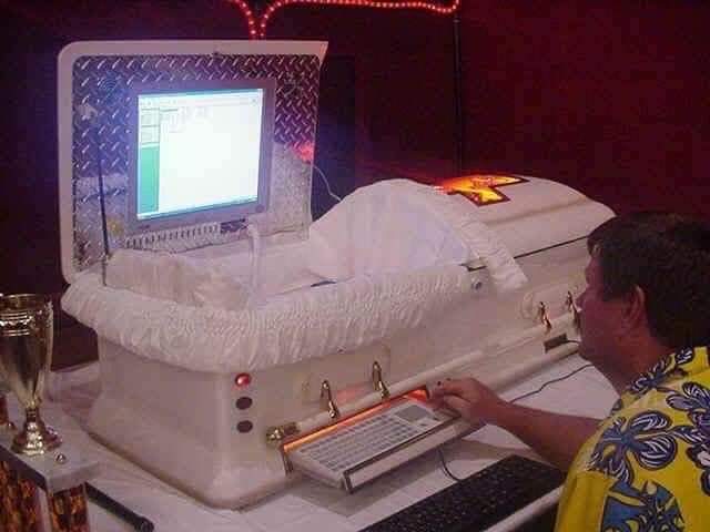 coffin computer set up cursed image, coffin computer set up cursed picture, coffin computer set up cursed pic