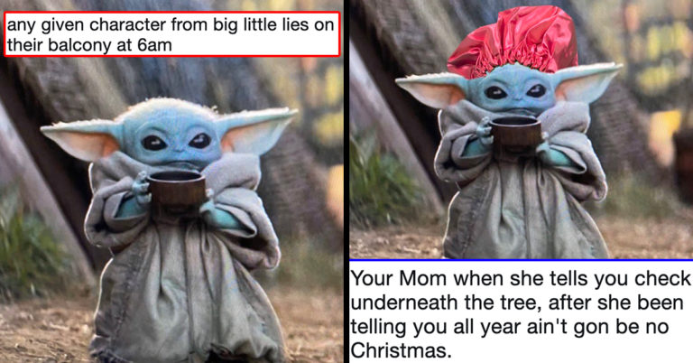 baby yoda sipping soup meme