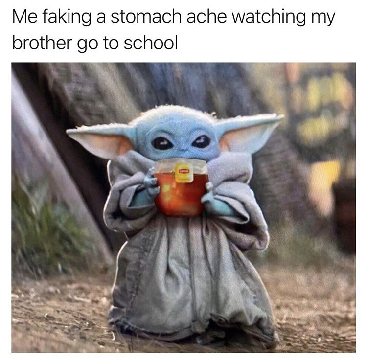 baby yoda sipping soup meme 