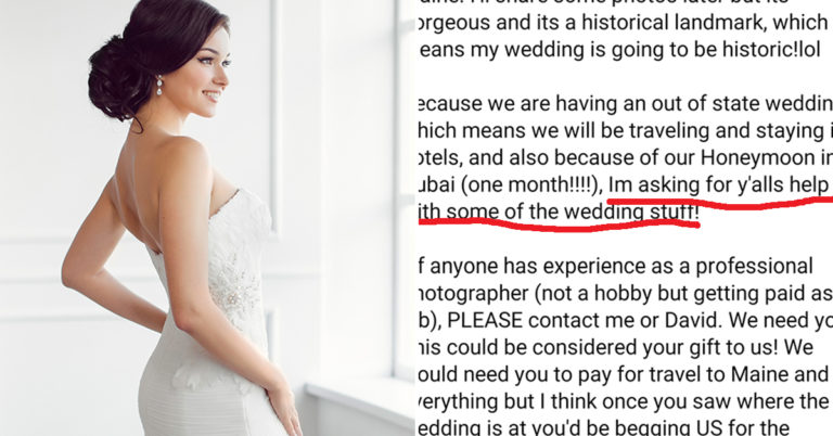 Bridezilla Asks For Free Wedding In Return For “Instagram Exposure,” But Doesn’t Even Have Instagram