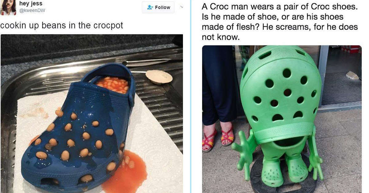 crocs with beans in them