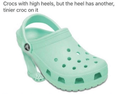 platform heel crocs