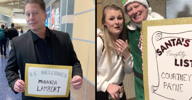 This Dad’s Hilarious Airport Pick-Up Signs Embarrass His Daughter But Delight Twitter