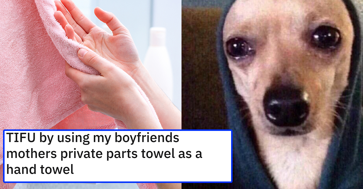 Woman Accidentally Uses Her Boyfriend's Mom's "Private Parts" Towel For Her Hands