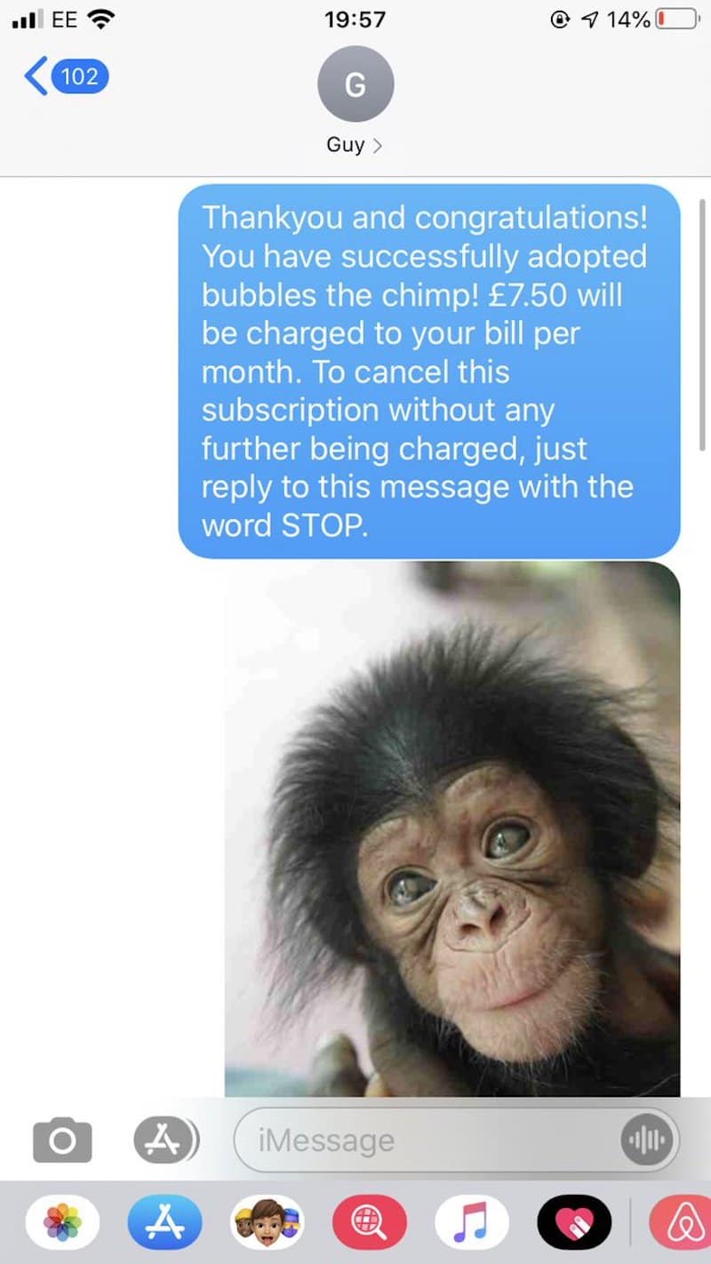 Girls Pulls A Great Chimp Text Prank On Guy Who Gave Her His Number