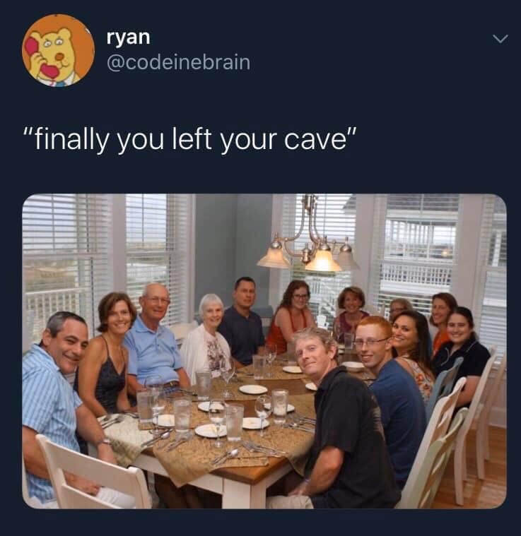 you finally left your cage depression meme, finally left your cage depression meme, funny picture of when you finally leave your cave depression meme
