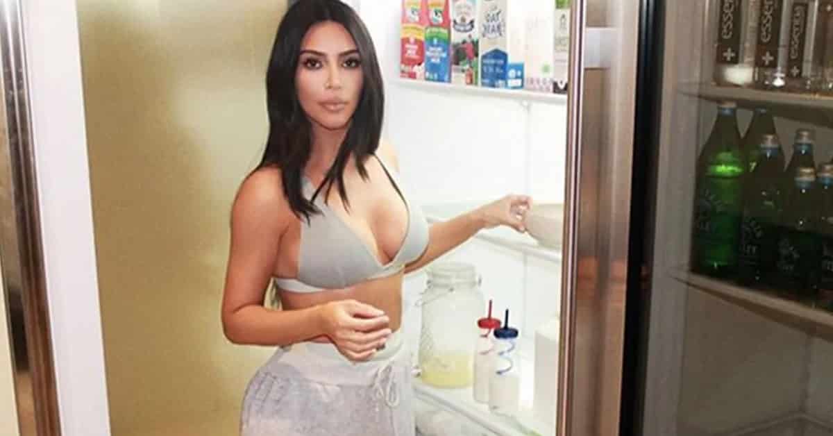 kim kardashian fridge, kim kardashian kitchen, kim kardashian empty fridge