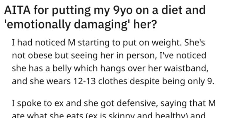 9 year old dieting aita