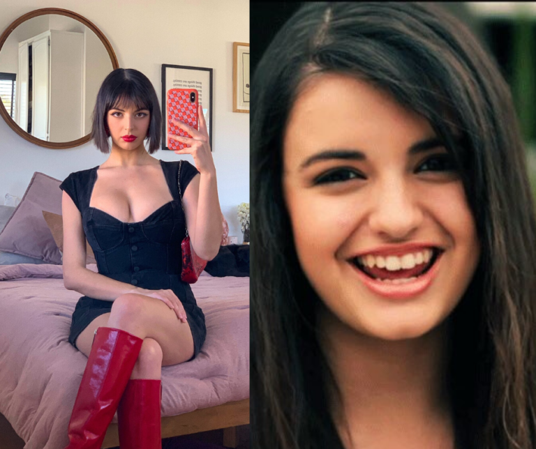 Rebecca Black in 2020 and in 2011