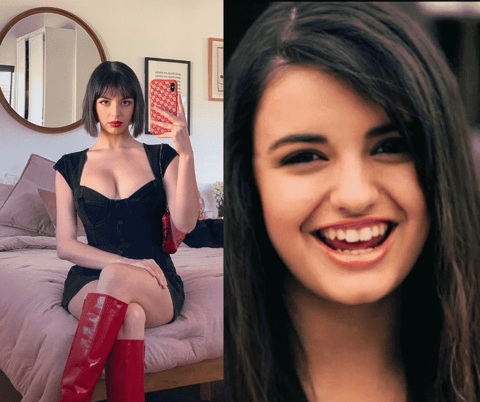 Rebecca Black in 2020 and in 2011