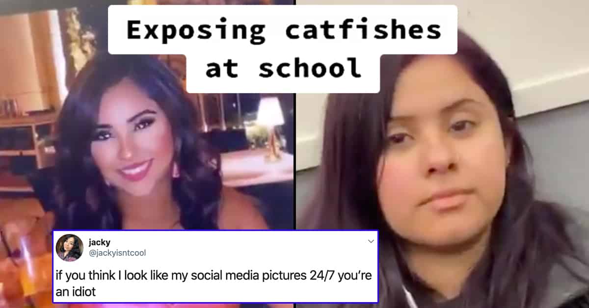 exposing catfishes at school video, exposing catfish, exposing catfish tiktok video