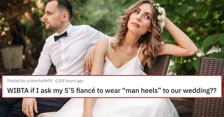 man heels wedding aita