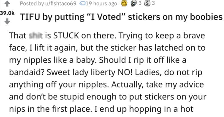i voted stickers on boobs
