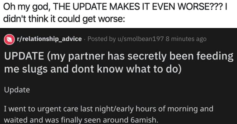 boyfriend feeds girlfriend slugs