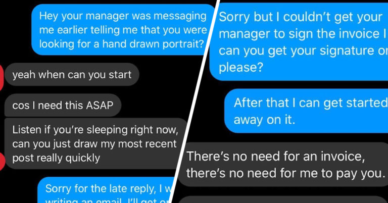 People Roast Influencer With “Over 240K Followers” For Demanding Free Portrait From Artist