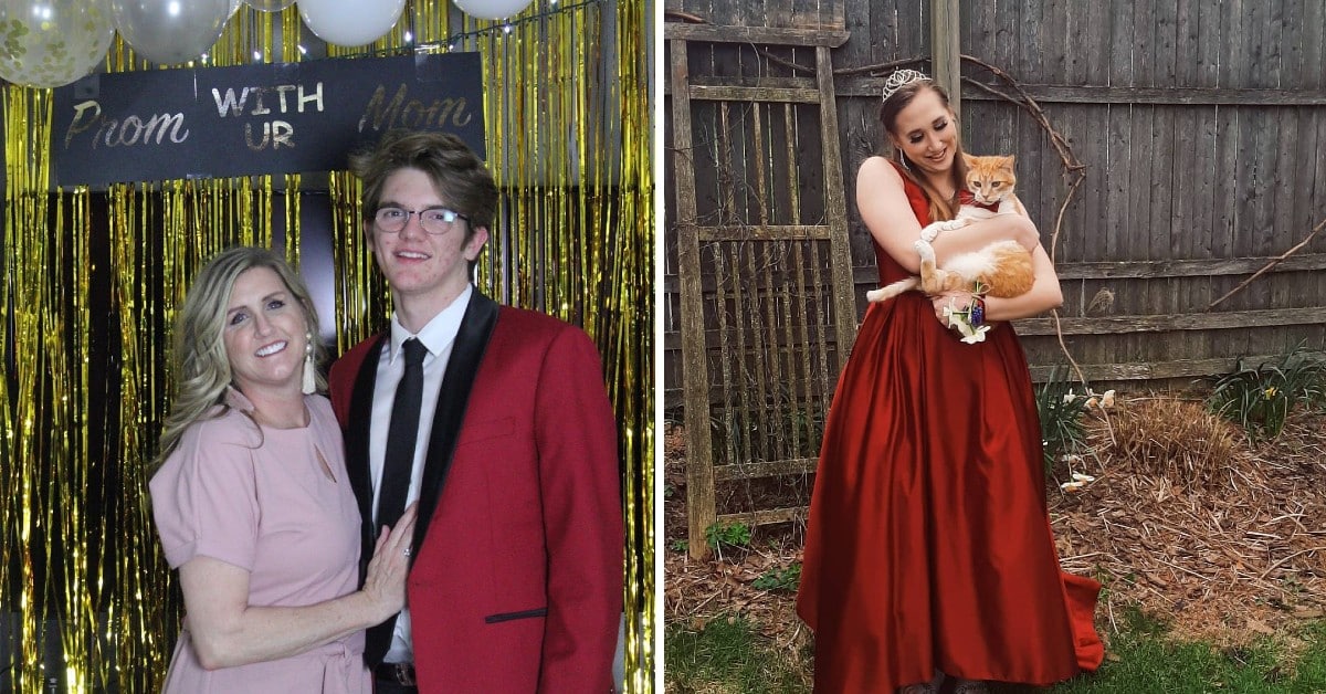 Teens with improvised prom dates