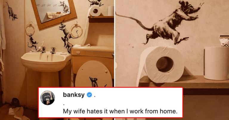banksy bathroom art, banksy bathroom rats