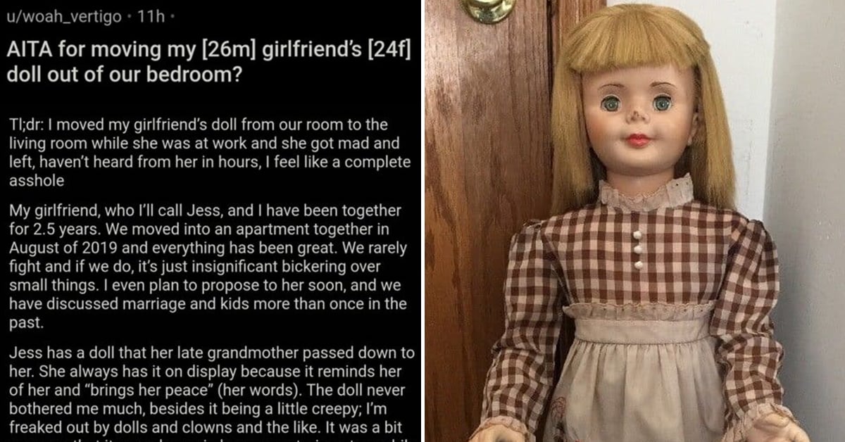 kick girlfriend's doll out of bedroom aita