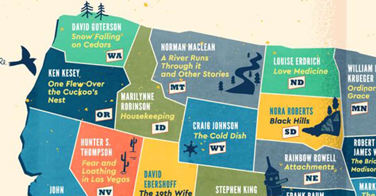 This Map Shows The Most Popular Books Set In Each State