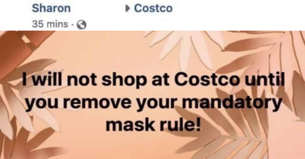 costco mask troll, costco fake customer service, costco mask prank comment