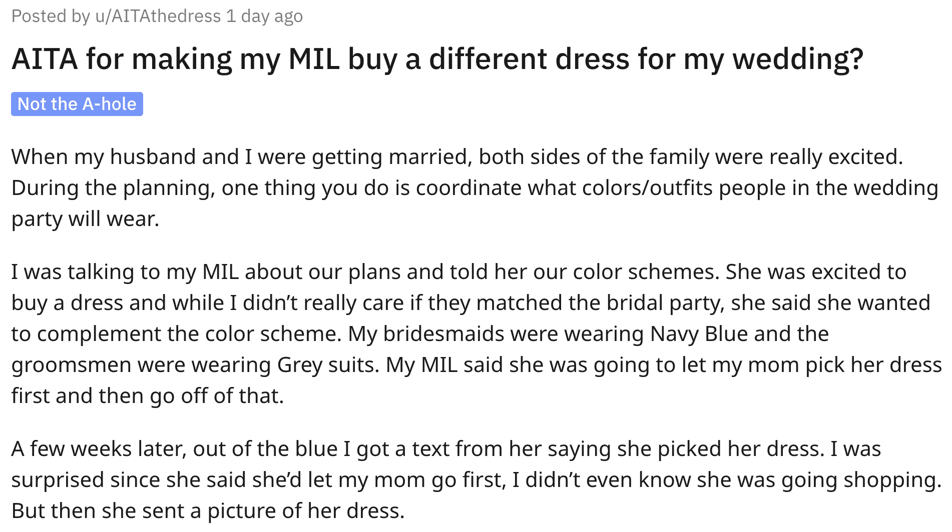 I was so excited to buy this dress. The first thing Nmom said was