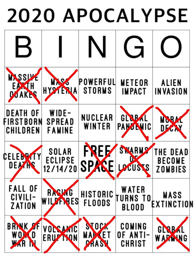 The 2020 Bingo Card Meme Shows Us What The Year May Have In Store