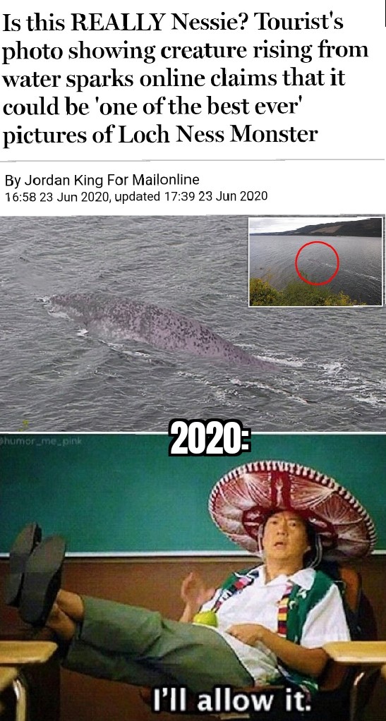 loch ness monster 2020 meme, loch ness monster 2020, nessy 2020 meme