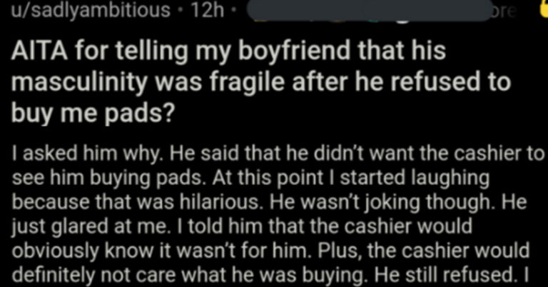 Woman Asks Her Boyfriend To Buy Pads, Insults His Masculinity When He Refuses