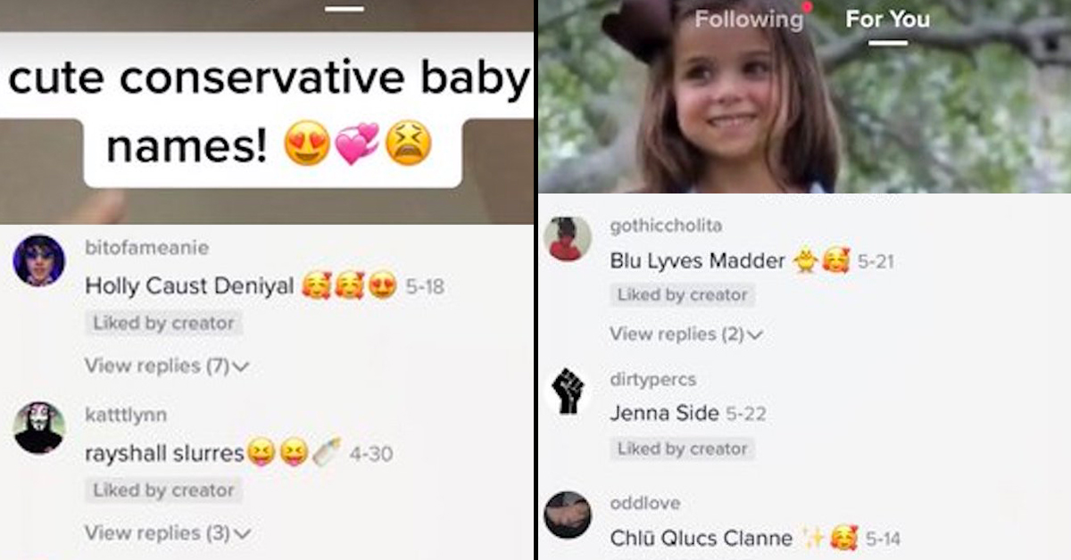 Tiktokers Are Sarcastically Sharing Conservative Baby Names 4 Pics