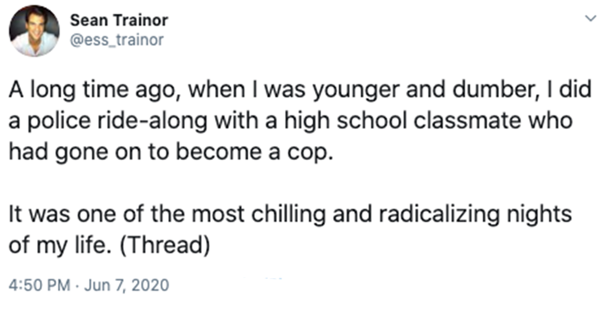 cop ride along twitter thread