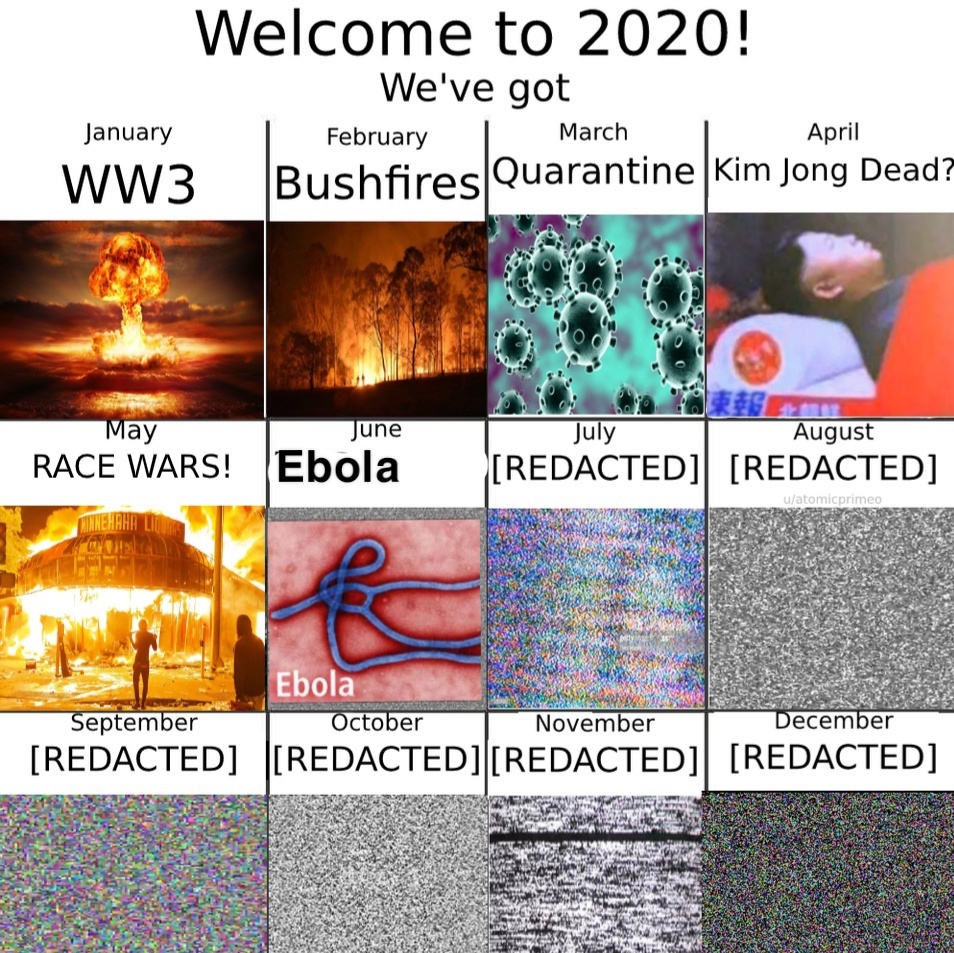 16 Disaster 2020 Meme Calendar So Far