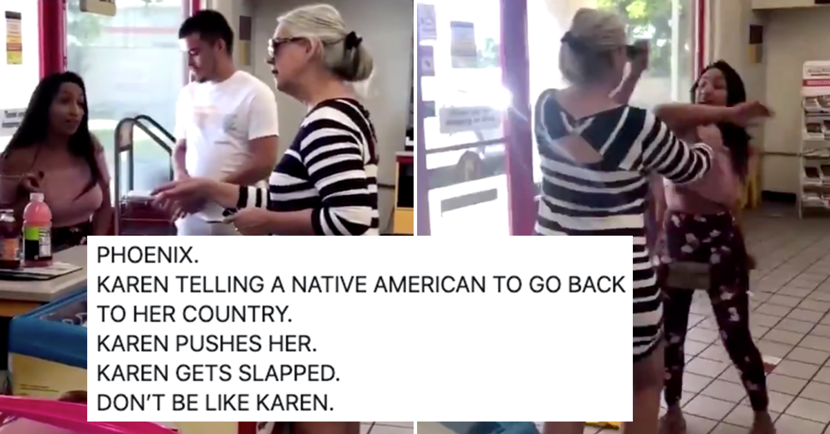 White Woman Slapped After Telling Native American Woman To Go