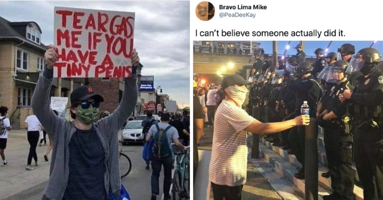 protesters trolling cops, trolling cops, trolling police, protesters trolling police