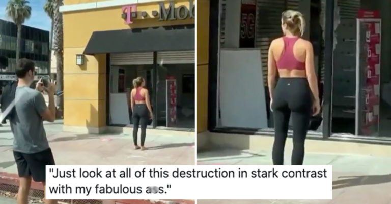 Influencer Slammed For Taking Booty Pics In Front Of Looted Store Amid Protests