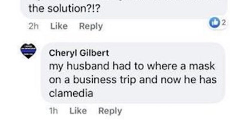 chlamydia from a mask, @Jenwifonen chlamydia, @Jenwifonen clamedia, @Jenwifonen cheryl, cheryl gilbert clamedia, cheryl gilbert chlamydia, cheryl clamedia, cheryl chlamydia, clamedia mask, chlamydia mask, got clamedia from mask, got chlamydia from mask, husband got chlamydia from mask, husband got clamedia from mask, chlamydia mask story, clamedia mask story, cheryl clamedia mask, cheryl chlamydia mask, come on cheryl, come on cheryl mask, husband got chlamydia from wearing a mask