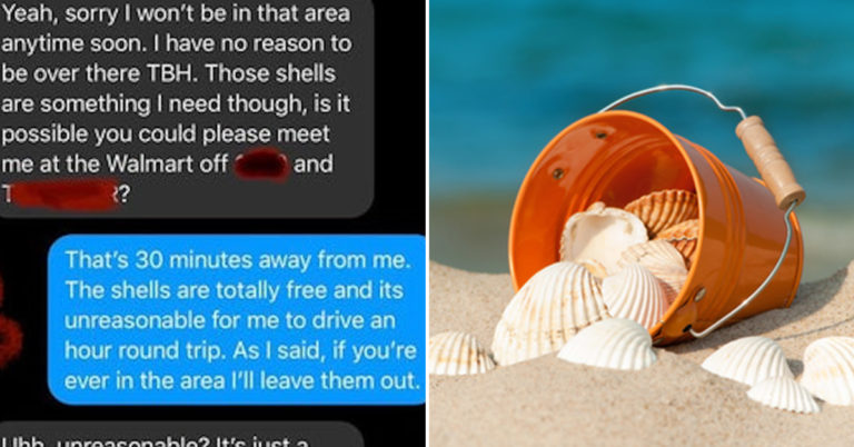 Choosing Beggar Goes Off When Pregnant Mom Refuses To Drive 40 Minutes To Give Her Free Seashells