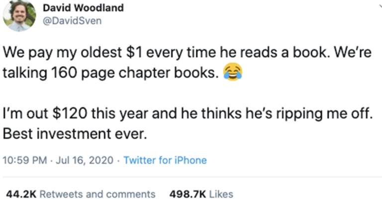 @davidsven read, david woodland read, @davidsven pay son to read, @davidsven paying son to read, @davidsven son books, @davidsven books, david woodland pay son to read, david woodland paying son to read, parent paying child to read, paying child to read, paying kid to read, paying son to read, @davidsven genius, genius dad pays kid $1 to read books, dad pays son $1 to read book, dad pays son 1 dollar to read book