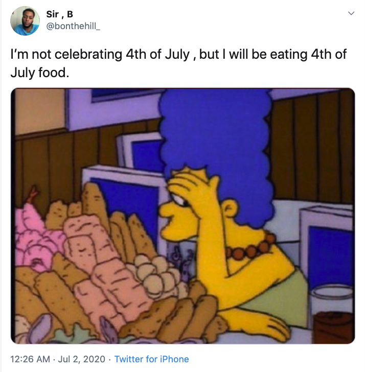 not celebrating 4th of july meme, eating 4th of july food meme