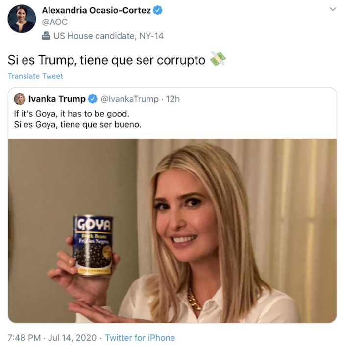 Ivanka Trump Posed With A Can Of Goya Beans And Got Meme’d
