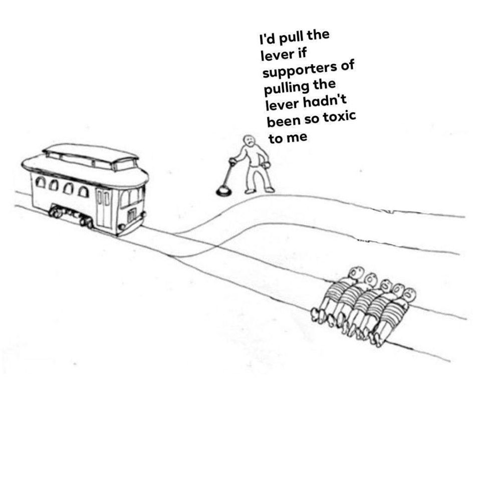 mean people trolley problem, toxic people trolley problem