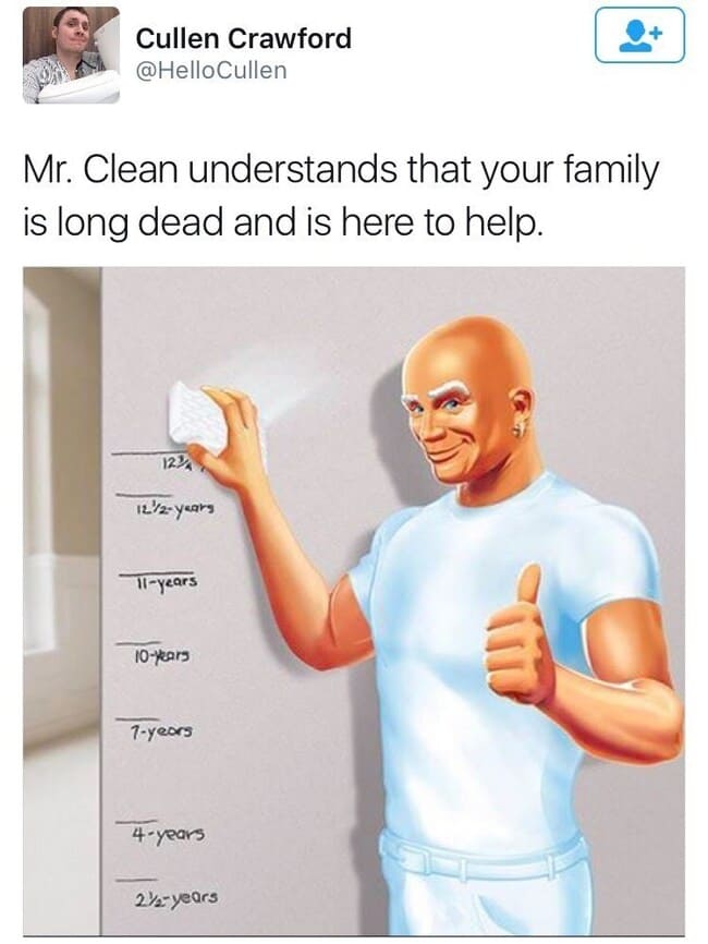 dark meme - mr. clean family dead