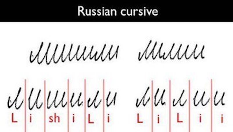 russian cursive, examples of russian cursive, russian cursive difficult to read, russian cursive examples