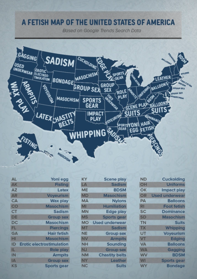This Map Shows The Most Common Fetish In Every State 9 Pics 6982