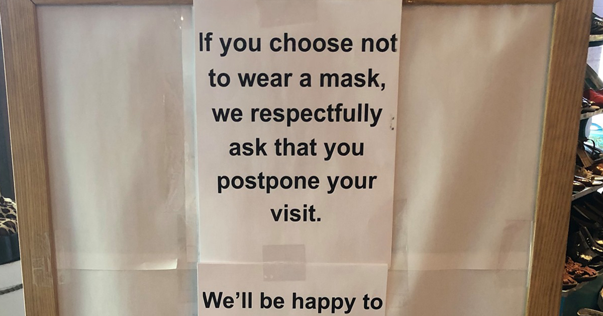 This Vintage Store’s Sign Requiring Masks Gets Dark, Real Quick