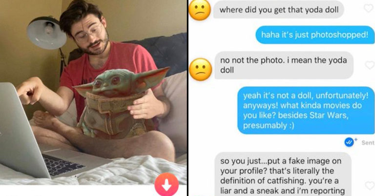 Man Banned From Tinder For “Catfishing” After Photoshopping Baby Yoda Into His Profile Pic