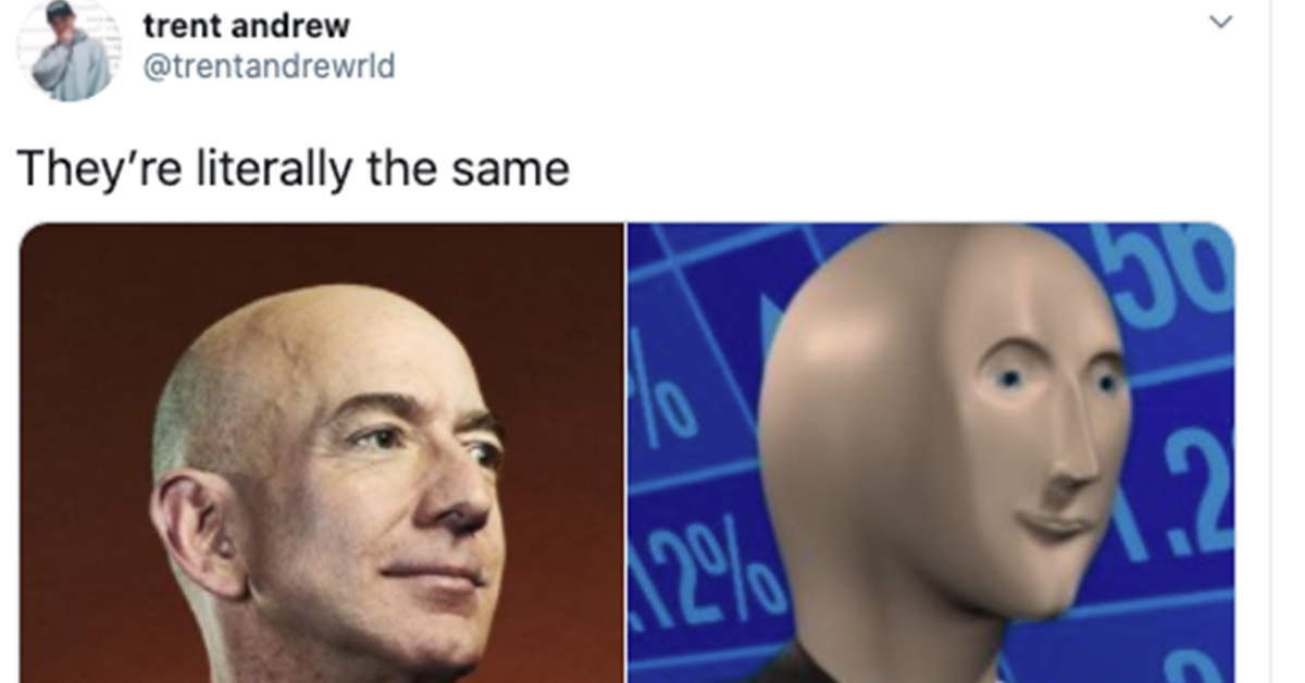 Ironically, Jeff Bezos And Stonks Meme Man Look Alike (18 ...