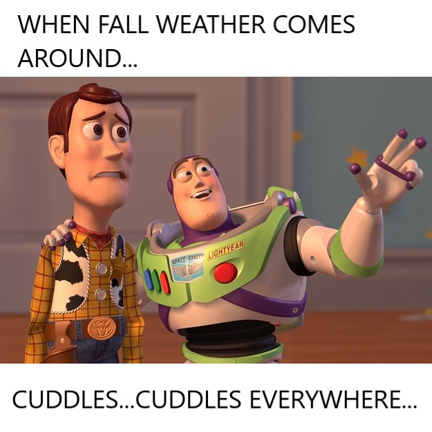 when fall weather comes around buzz lightyear autumn meme, cuddles everywhere buzzlight year woody fall autumn meme, cuddles everywhere woody buzz lightyear autumn fall meme, funny woody buzz lightyear autumn fall meme, funny cuddles everywhere autumn fall meme