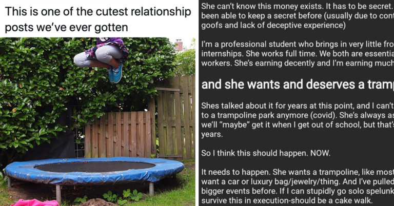 “She Wants And Deserves A Trampoline”—Man’s Quest To Get His Wife A Trampoline Goes Viral